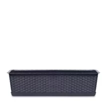 Balkonláda  + alj, Ratolla Rattan , antracit, 80cm