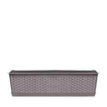Balkonláda +  alj, Ratolla Rattan, mocca, 80cm