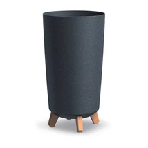 Gracia Tubus Slim Eco Wood virágcserép- Antracit 24cm