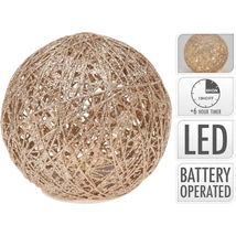 LED-es vessző glitteres arany gömb 20cm