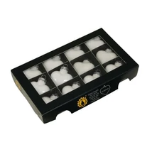 Karácsonyfadísz szív üveg 4cm fehér opal12db/cs
