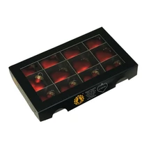 Karácsonyfadísz szív üveg 4cm piros matt 12db/cs
