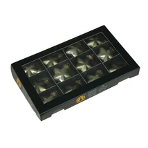 Karácsonyfadísz csillag üveg 4cm zöld 12db/cs