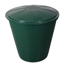 Esővízgyűjtő ECOTANK zöld, kerek 300 L tetővel, csappal