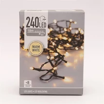 Fényfűzér 240-LED adapteres melegfehér 8 programos18m
