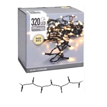 Fényfüzér 320 LED-es programos adapterrel melegfehér 24m