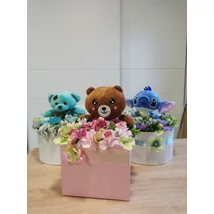 Virágbox ballagásra 14cm magas dobozban