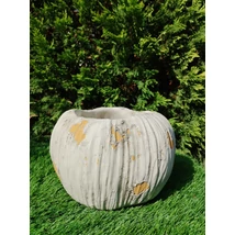 Fahatású öblös beton kaspó barna 19x14 cm