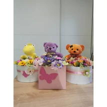 Virágbox ballagásra 13cm magas dobozban