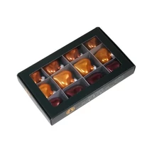 Karácsonyfadísz szív üveg 4cm caramel brown 12db/cs