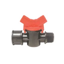 Csap műanyag 3/4"BM x 3/4"KM piros, 4bar