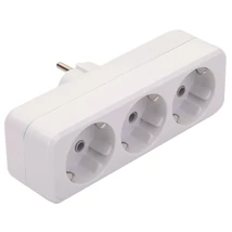 Elosztó hálózati földelt 3-as 25016A fehér téglalap