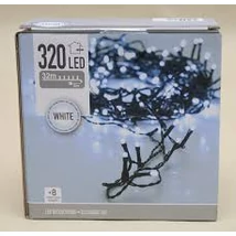 Fényfüzér 320 LED-es programos adapterrel hidegfehér 32m