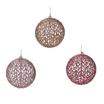 Áttört műanyag gömb glitteres 90mm