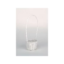 Hasított fa füles kosár fehér 13x10/39cm