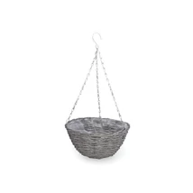 Hasított fa függőkosár szürke 30x27/56cm