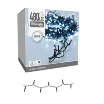 Fényfűzér 480 LED-es programos adepteres hideg fehér