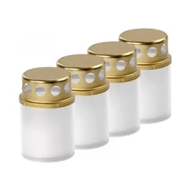 LA BDF műanyag mécses fehér, arany fém kupakkal