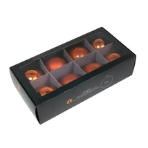 Karácsonyfa Gömb üveg 8cm mandarin színű 8db/cs