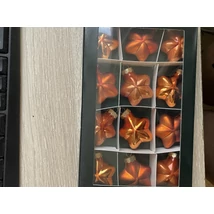 Karácsonyfadísz csillag üveg 4cm mandarin 12db/cs
