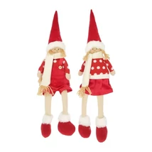 Gyerek fiú,lány pöttyös pulóverben álló,textil,14x8x45cm piros 2féle