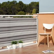 Belátásgátló ponyva kötéllel erkélyre és teraszkorlátra Balcony City 0.9 x 3 méter szürke-fekete csíkos