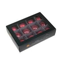 Karácsonyfa Gömb üveg 5,7cm ruby színű 12db/cs