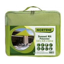 Nortene Sunnet kit polyester napvitorla 3,6x3,6 négyzet zöld 160g/m2