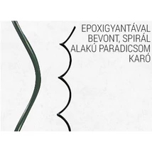 Acél paradicsomkaró spirál, erősített galvanizált, festett zöld 1,7m