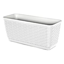 Balkonláda  Rattan Fehér 40cm