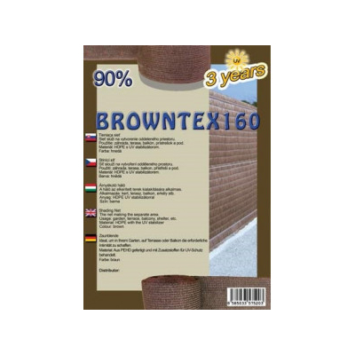 Browntex 160 Árnyékoló Háló 2X10M Barna90% Belátáskorlátozásra 160GR/M2 UV Stabil 