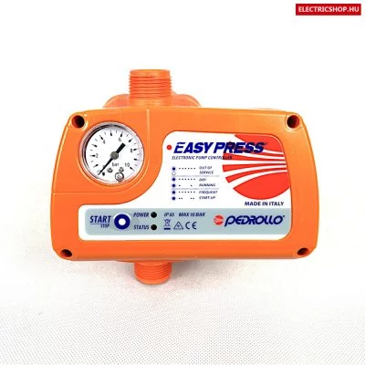 Pedrollo Easy Press II 2HP, szivattyúvezérlő, áramláskapcsoló nyomásmérő órával