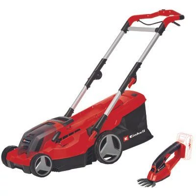 Einhell PXC GE-CM 36/37 Li- Set (2x3,0 Ah akkuval és töltővel+ ajándék akkus fűnyíró ollóval)