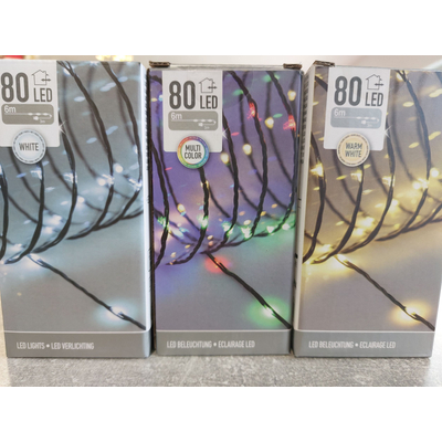 Fényvezeték 80 LED adapteres multicolor színes 6m