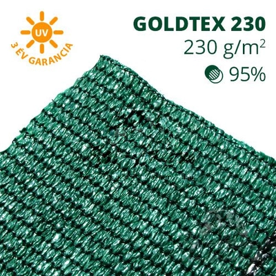 Goldtex230 árnyékoló háló 1,2x50m zöld 95% belátáskorlátozás 230gr/m2 UV stabil