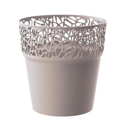 Virágcserép csipkés szélű 18cm mocca