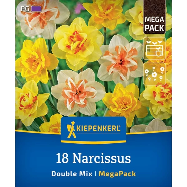 Kiepenkerl Narcissus Gefüllter Mix vegyes teltvirágú nárciszhagymák MEGA PACK 18db