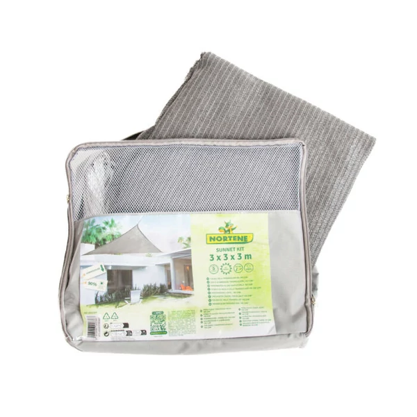 Nortene Sunnet kit polyester napvitorla 3x3x3m háromszög szürke