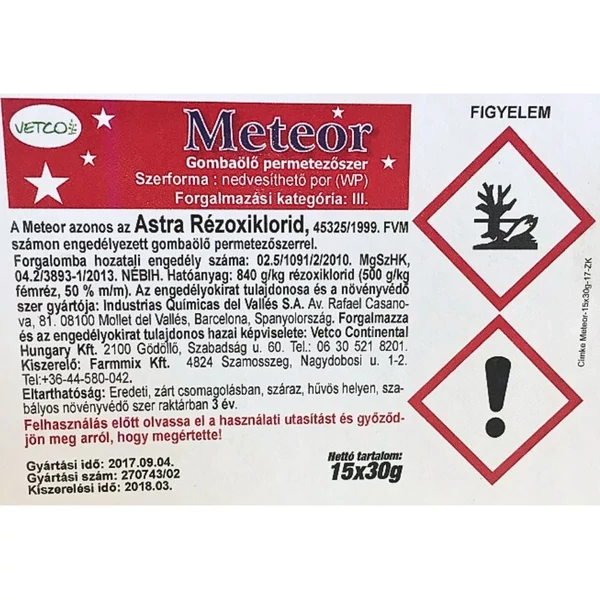 Meteor /rézoxi./ 30 gr lev.