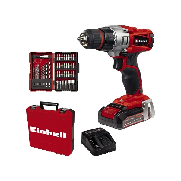 Einhell TE-CD 18/2 Li +39 akkus fúró-csavarozó szett, 2,5Ah akkuval és töltővel