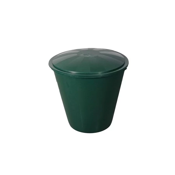 Esővízgyűjtő ECOTANK zöld, kerek 300 L tetővel, csappal