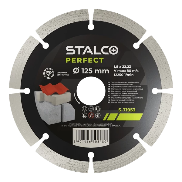 Szegmenses gyémánttárcsa O 230 x 2,6 x 22, 23 mm STALCO