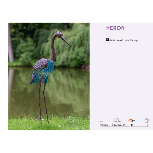 Nortene Heron Kócsag kerti dekorációs figura