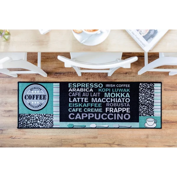 Cafe crema kék konyhai futószőnyeg 50x150