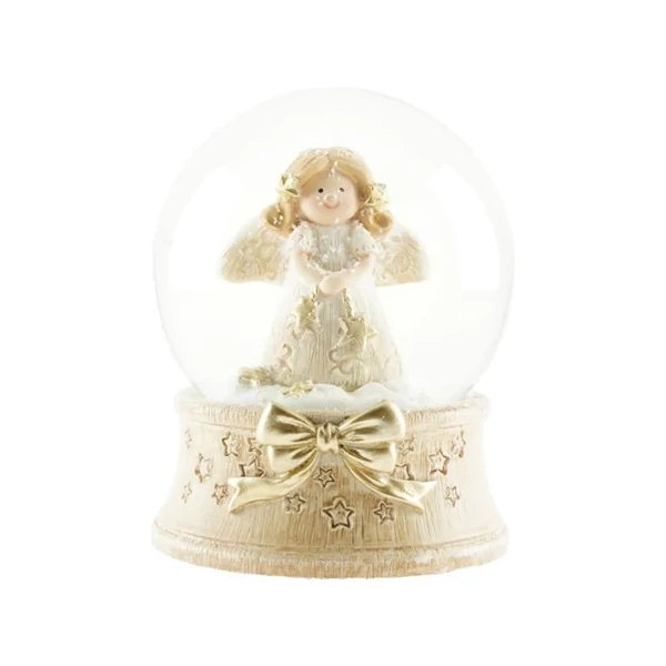 Rázógömb angyal csillaggal 8,5x6,5 cm