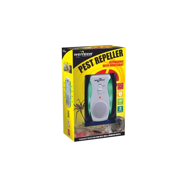 Weitech ultrahangos egér és rovarriasztó 90m2 WK0190