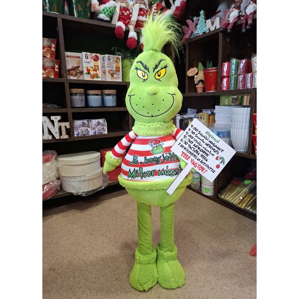 Plüss Grincs álló táblával 70cm