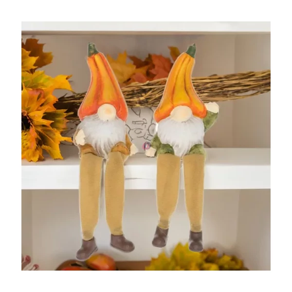 Lógólábú Manó töksapkában  narancs,fehér 7,5x5x11cm