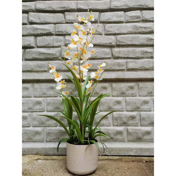 Selyemvirág orchidea,oncidium 4ágú 83cm