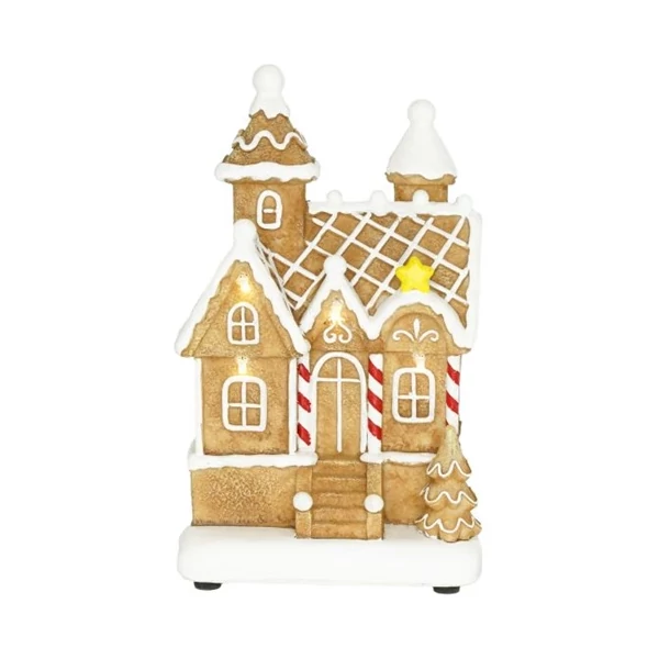 Mézeskalács ház LED-es 12x10x19,5 cm